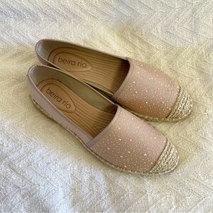 NWOT Beira Rio Women's Tan Espadrille Flats Jute Made in Brazil Sz 9 USA